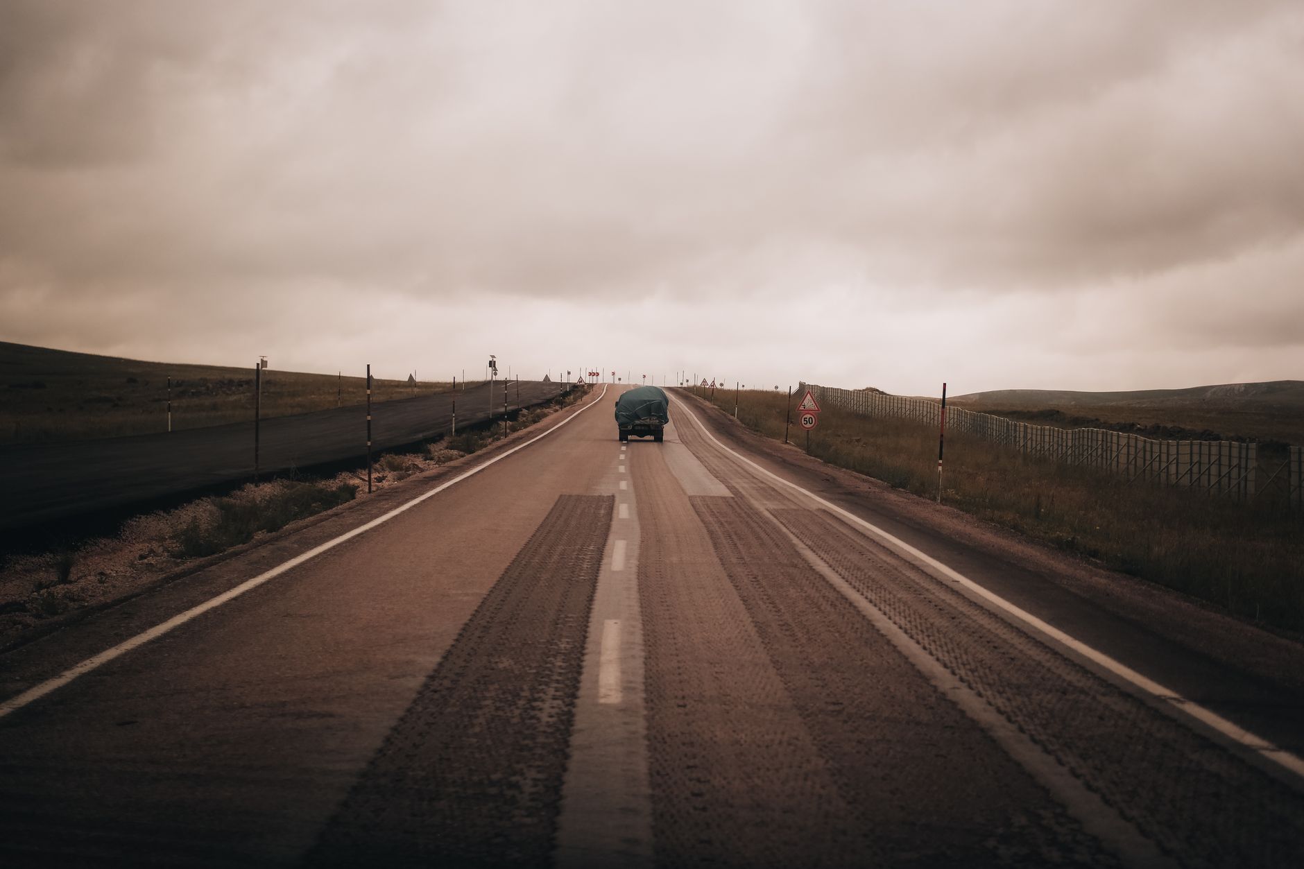 Tow truck on a rural highway