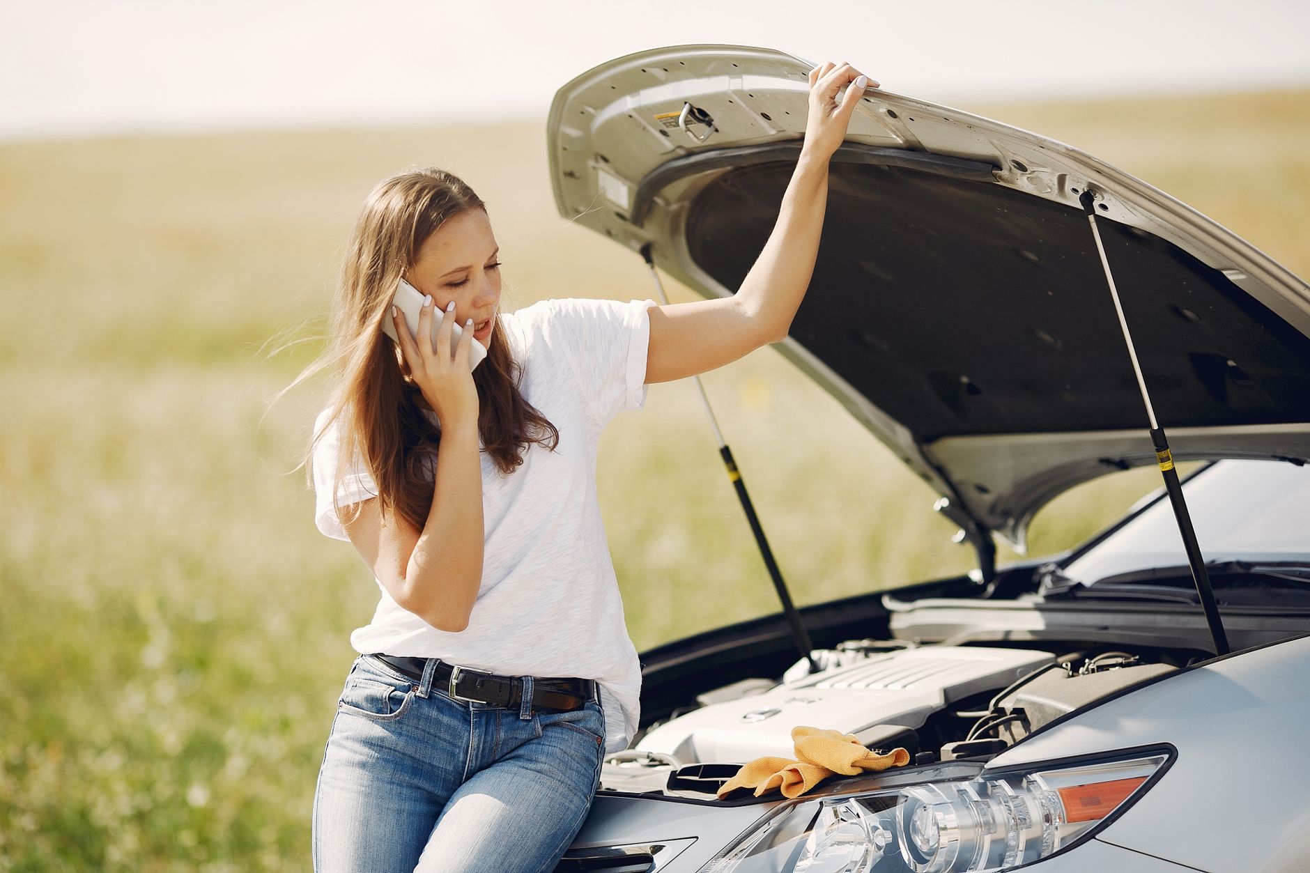 Stranded driver calling for help