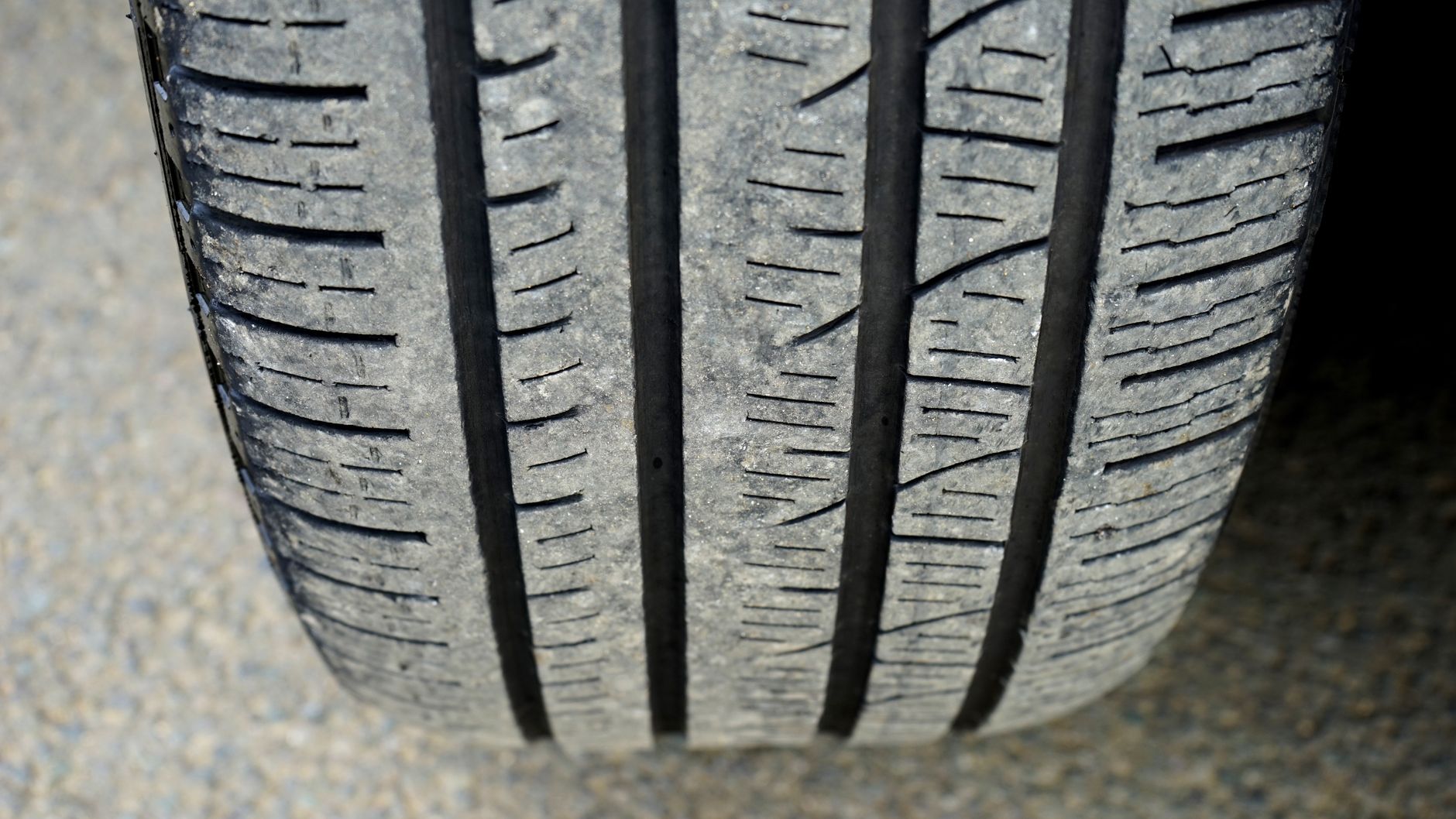 Close up of a flat tire