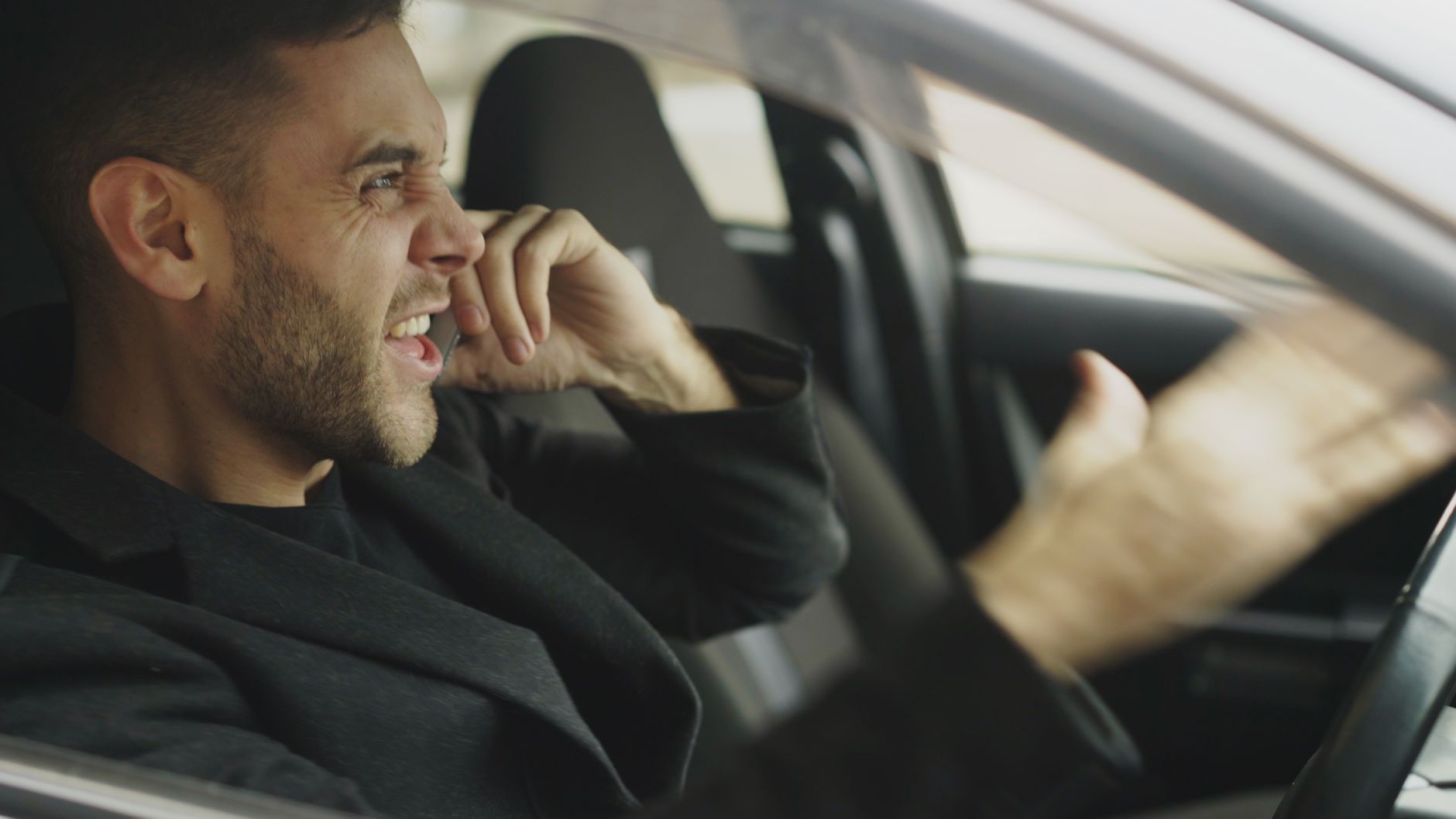Frustrated driver locked out of their car